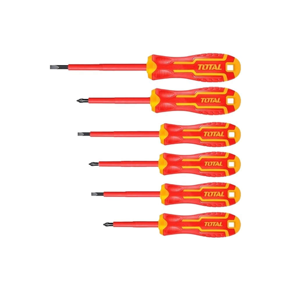 DESTORNILLADOR AISLADO 1000V INDUSTRIAL AMARILLO-ROJO JUEGO X 6 PZS TOTAL (THTIS566)