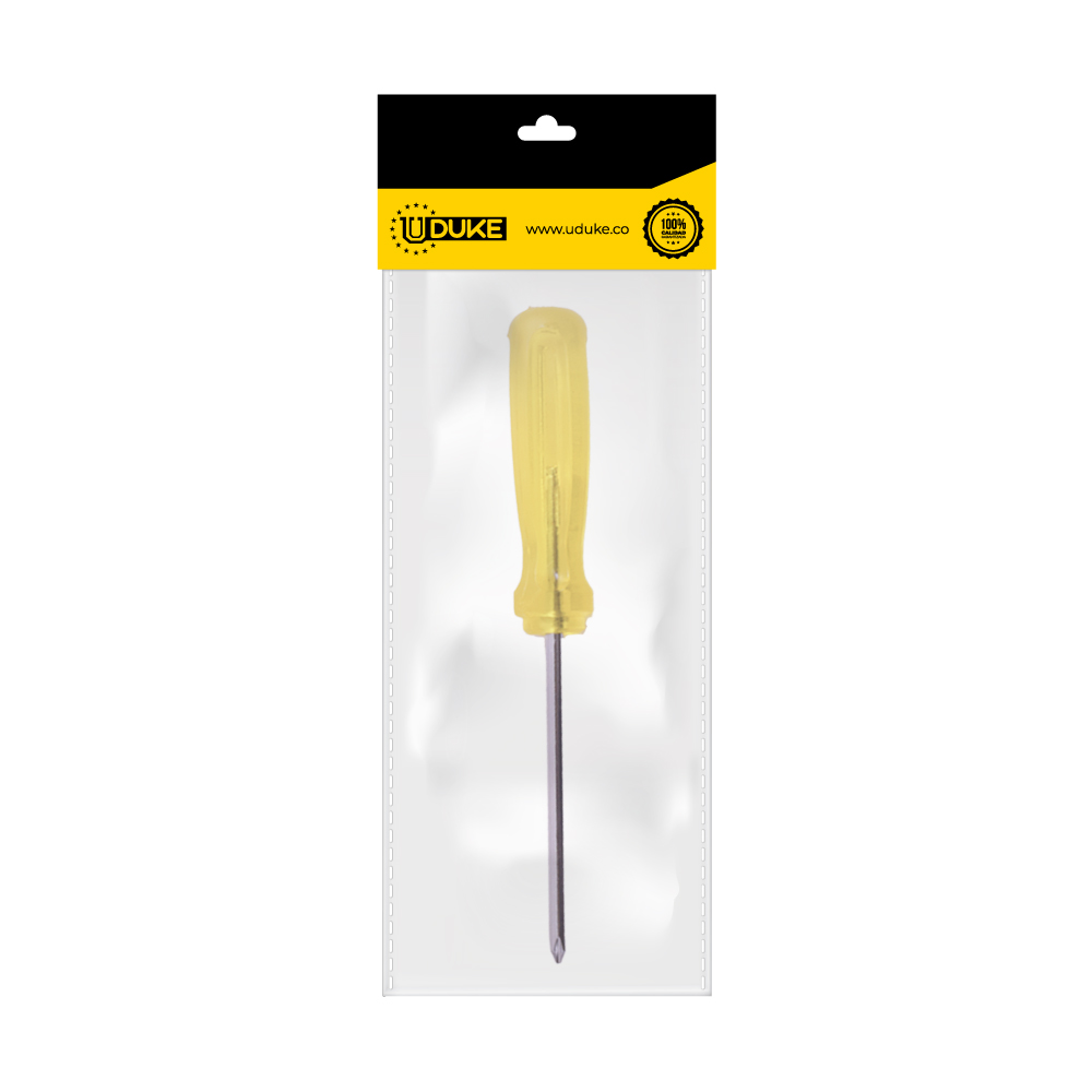 DESTORNILLADOR AMARILLO 1/4X4 (+) PQT X 1 UDUKE