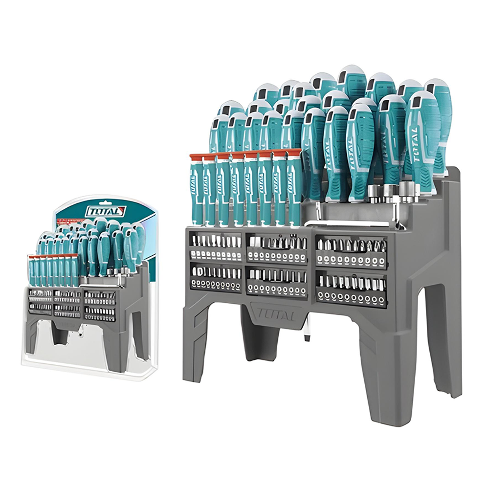 DESTORNILLADOR CROMO VANADIUM JUEGO X 100 PZS TOTAL (THT2506100)