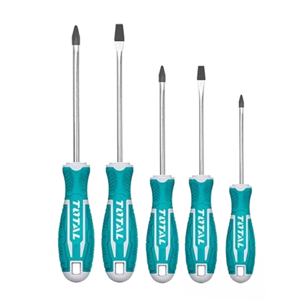 DESTORNILLADOR CROMO VANADIUM JUEGO X 5 PZS SUPER SELECT TOTAL (THT2506052)