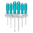 JUEGO DESTORNILLADORES X 6 PCS VANADIUM MANGO ERGONOMICO TOTAL (THTDC250601)