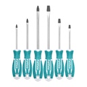 JUEGO DESTORNILLADORES X 6 PCS CROMO VANADIUM PUNTA IMANTADA TOTAL (THT250606)