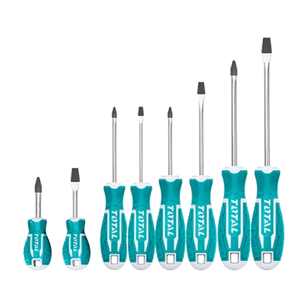 DESTORNILLADOR CROMO VANADIUM JUEGO X 8 PZS PUNTA IMANTADA TOTAL (THT250608)