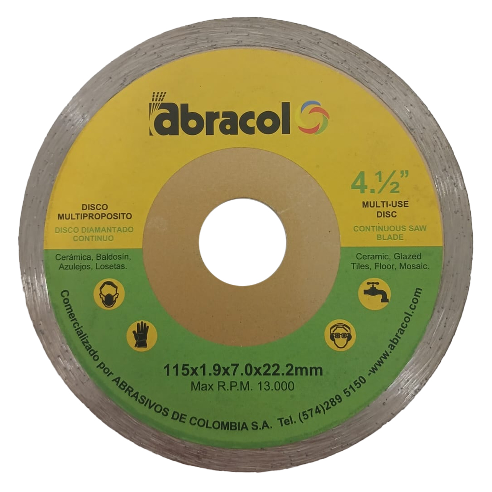 DISCO DIAMANTADO CONTINUO ABRACOL 4 1/2 (SEDIDCH00047