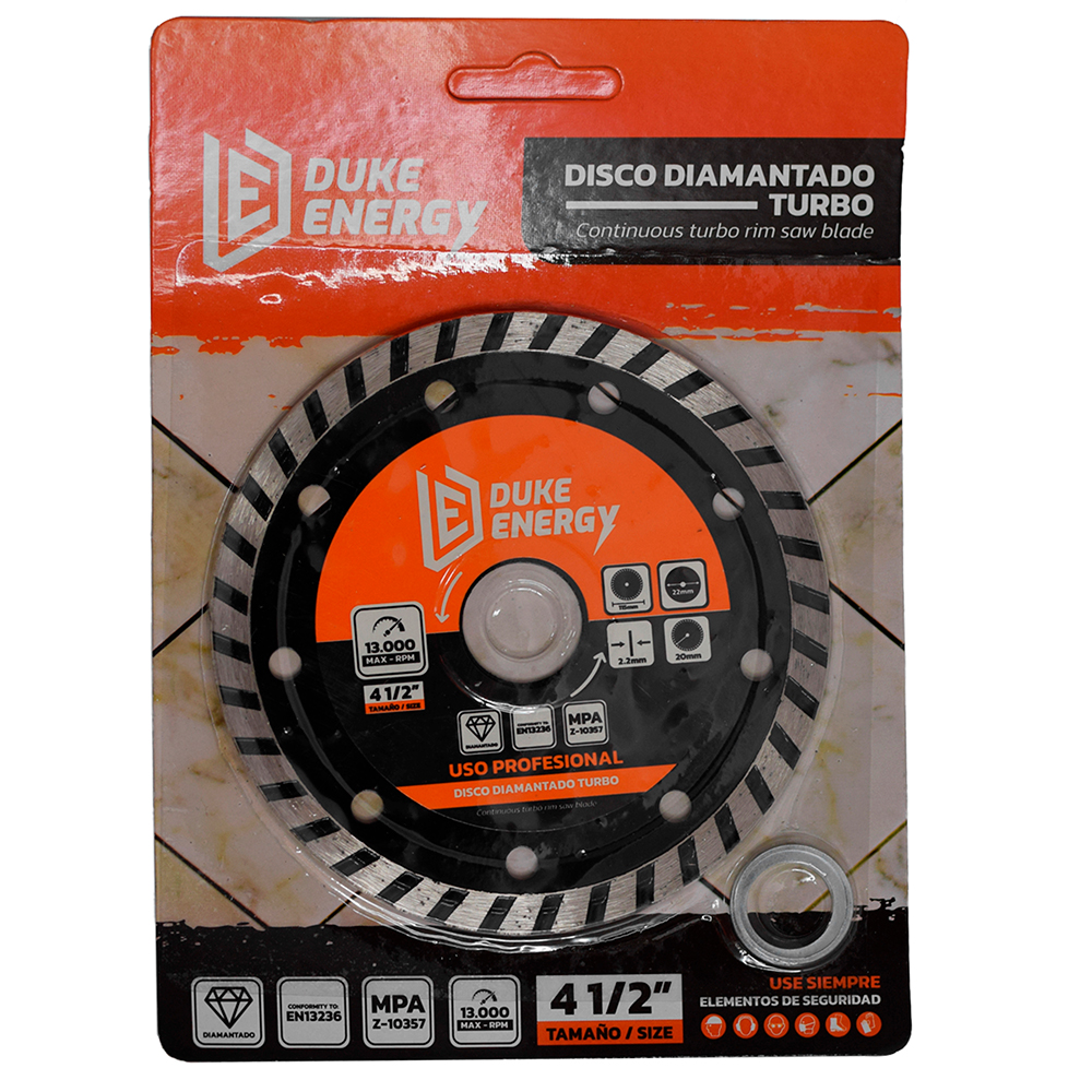 DISCO DIAMANTADO TURBO DUKE ENERGY PROFESIONAL 4 1/2 (DDT115) (HT30018)