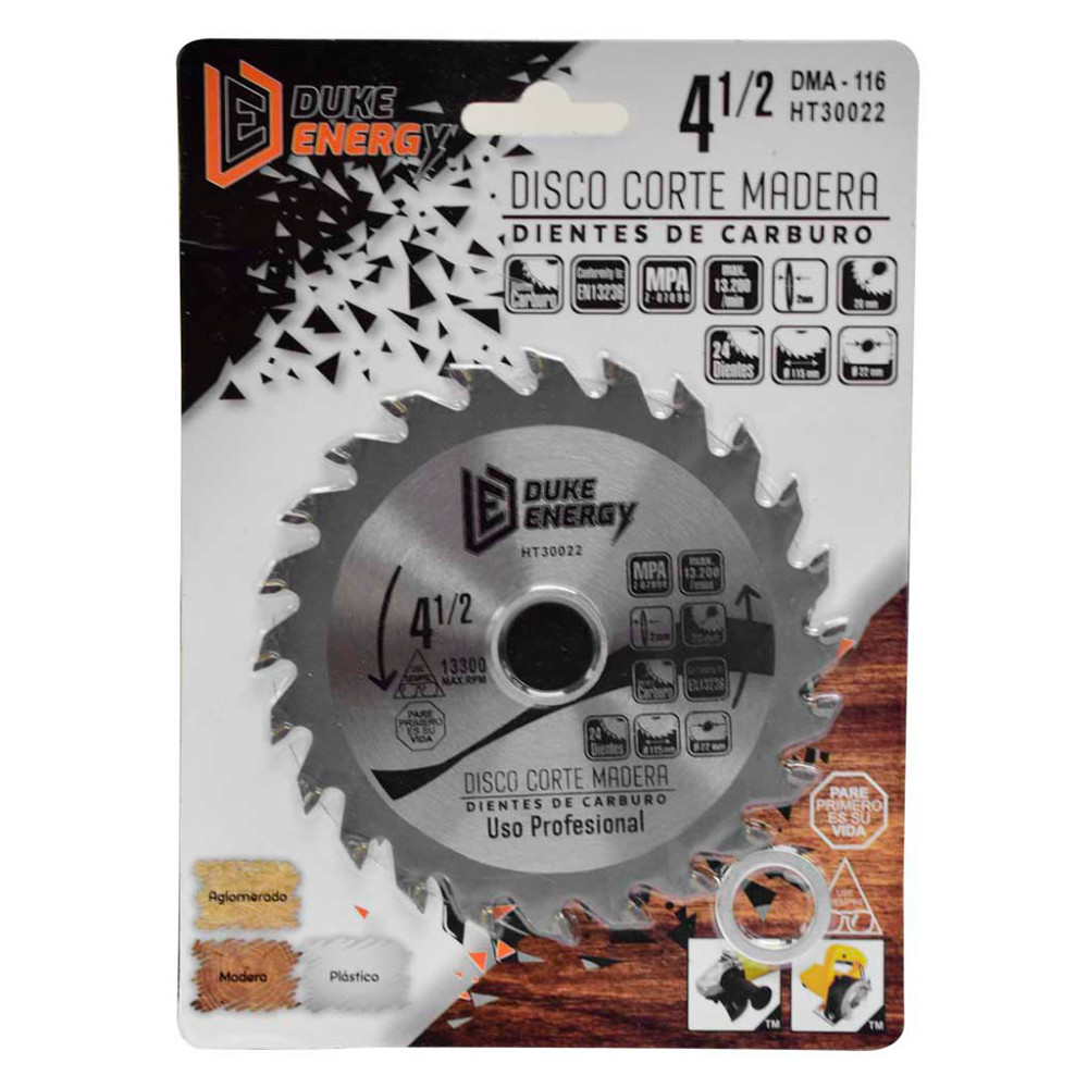 DISCO MADERA DUKE ENERGY PROFESIONAL (4 1/2X24) DMA116 (HT30022)