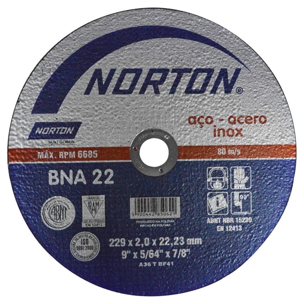 DISCO NORTON CORTE METAL/ACERO INOX 9 PLANO (9X5/64X7/8) (66253371369)(66252926955)BNA22