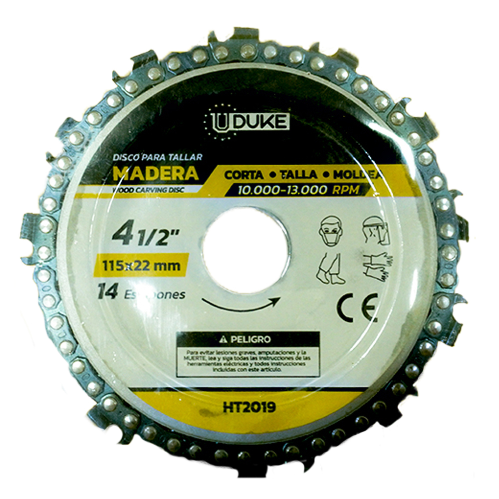 DISCO PARA CORTE Y DESBASTE DE MADERA 115 X 22MM UDUKE (HT2019)