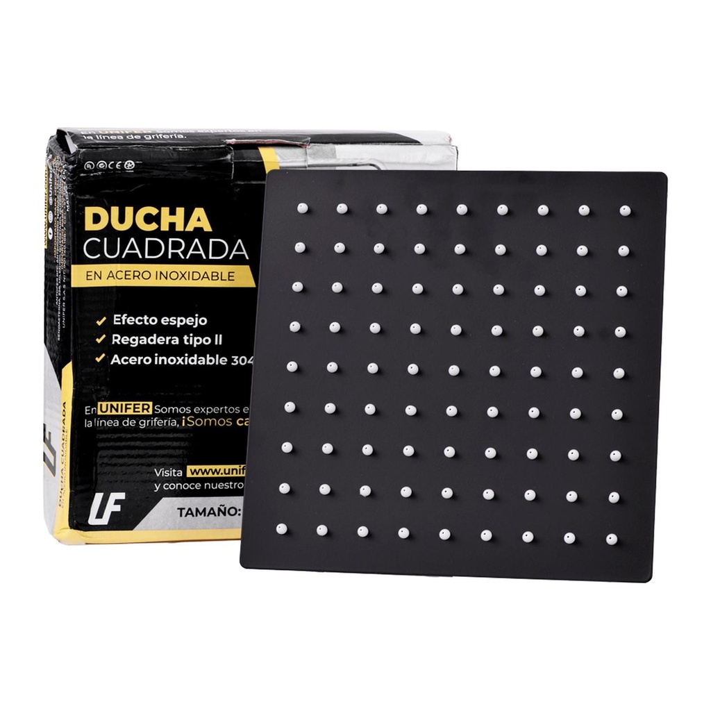DUCHA CUADRADA DE 8 NEGRA (1620223)