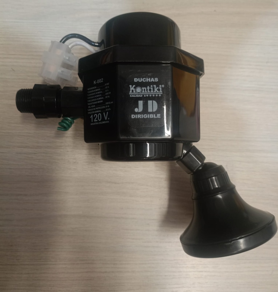 DUCHA ELECTRICA KONTIKI NEGRA DIRIGIBLE 110V (K-002N)