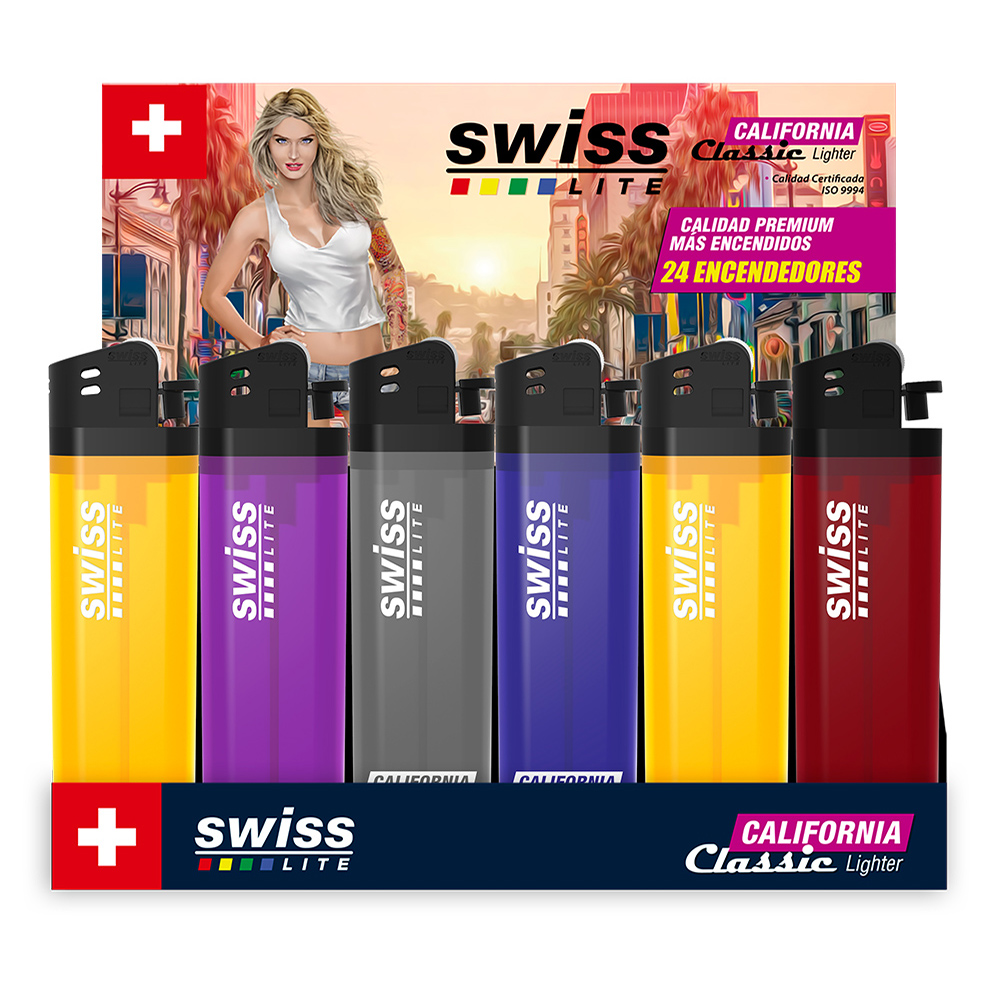 ENCENDEDOR SWISSLITE REGULAR SOLIDO FROZEN CALIFORNIA (RASTRILLO)