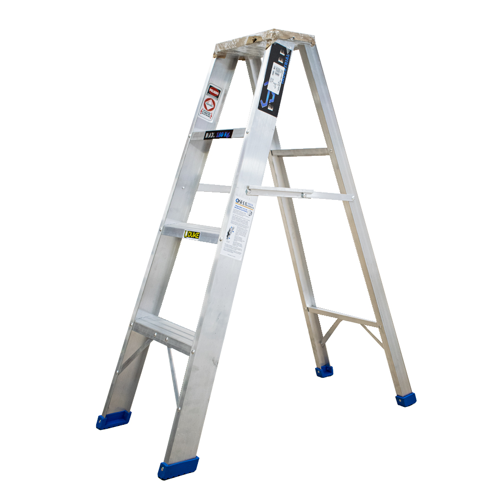 ESCALERA DE ALUMINIO 3 PELDAÑO 4 PASOS T-1 INDUSTRIAL CAP 180 KILOS UDUKE CON PLATAFORMA (HT1313N)