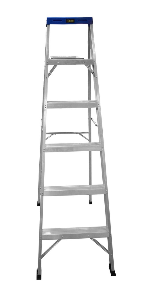 ESCALERA DE ALUMINIO 5 PELDANOS CAP 150 KILOS USO INDUSTRIAL UDUKE CON PLATAFORMA 170 CMS (HT1315)