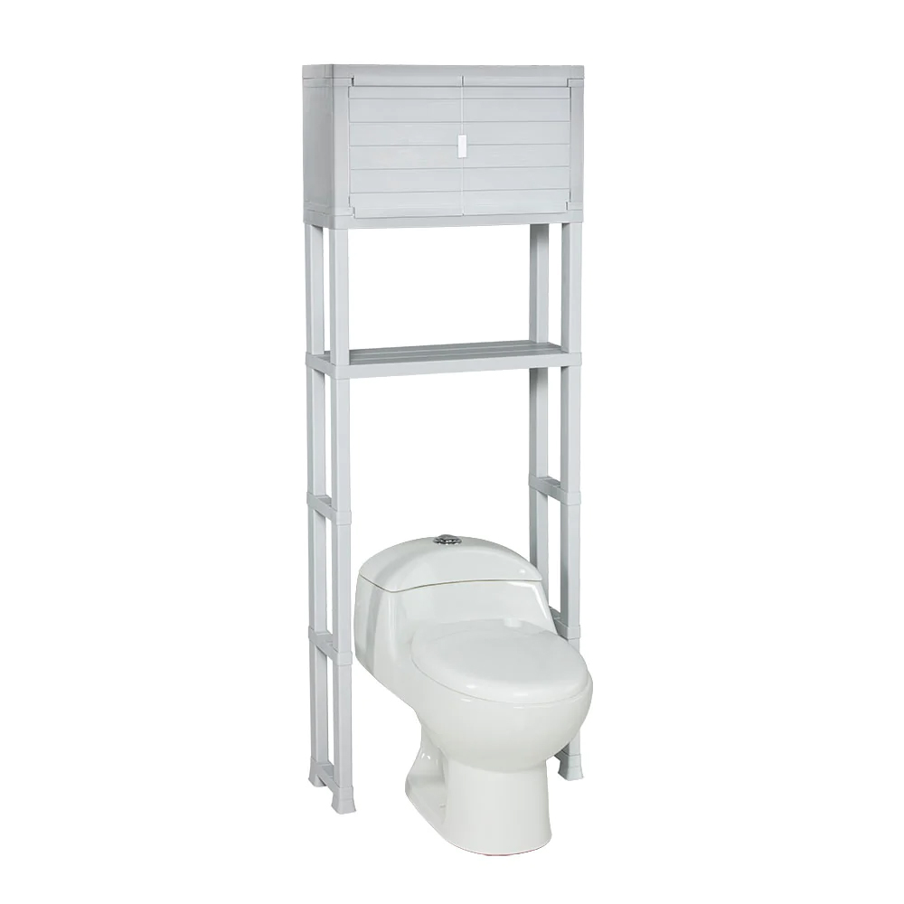 ESTANTE ORGANIZADOR DE BAÑO CON PUERTAS GRIS RIMAX (12978)