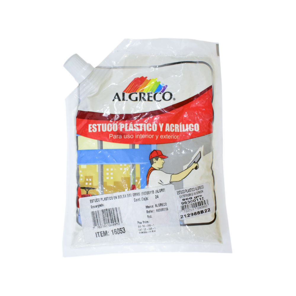 ESTUCO PLASTICO EN BOLSA 500 GRMS (96300115 (ALGRECO)