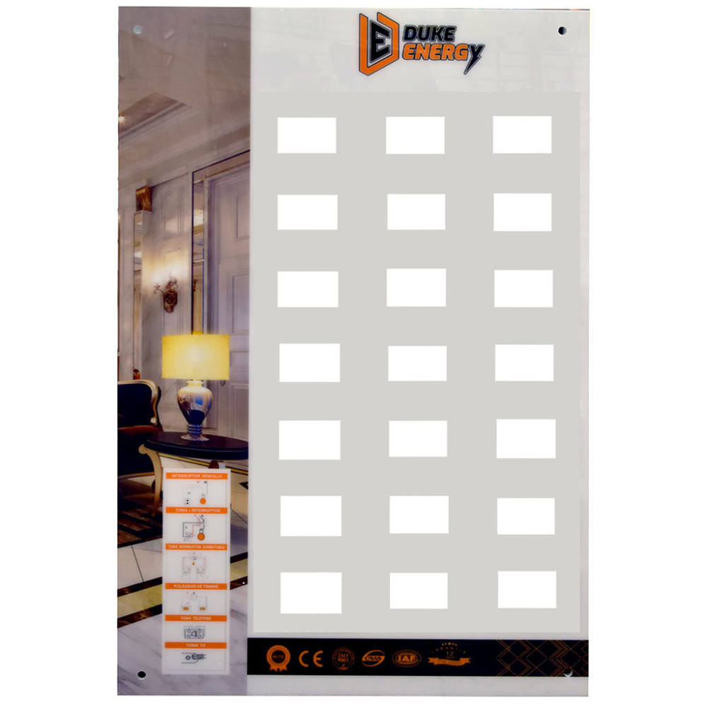 EXHIBIDOR DE LINEA ELECTRICA LUXOR DUKE ENERGY (TABLERO VACIO 21 HUECOS)