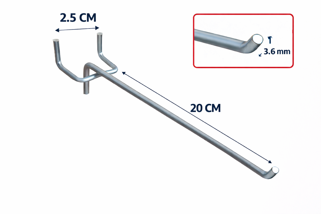 GANCHO EXHIBICION LARGO # 20 X DOCENA (20CM)