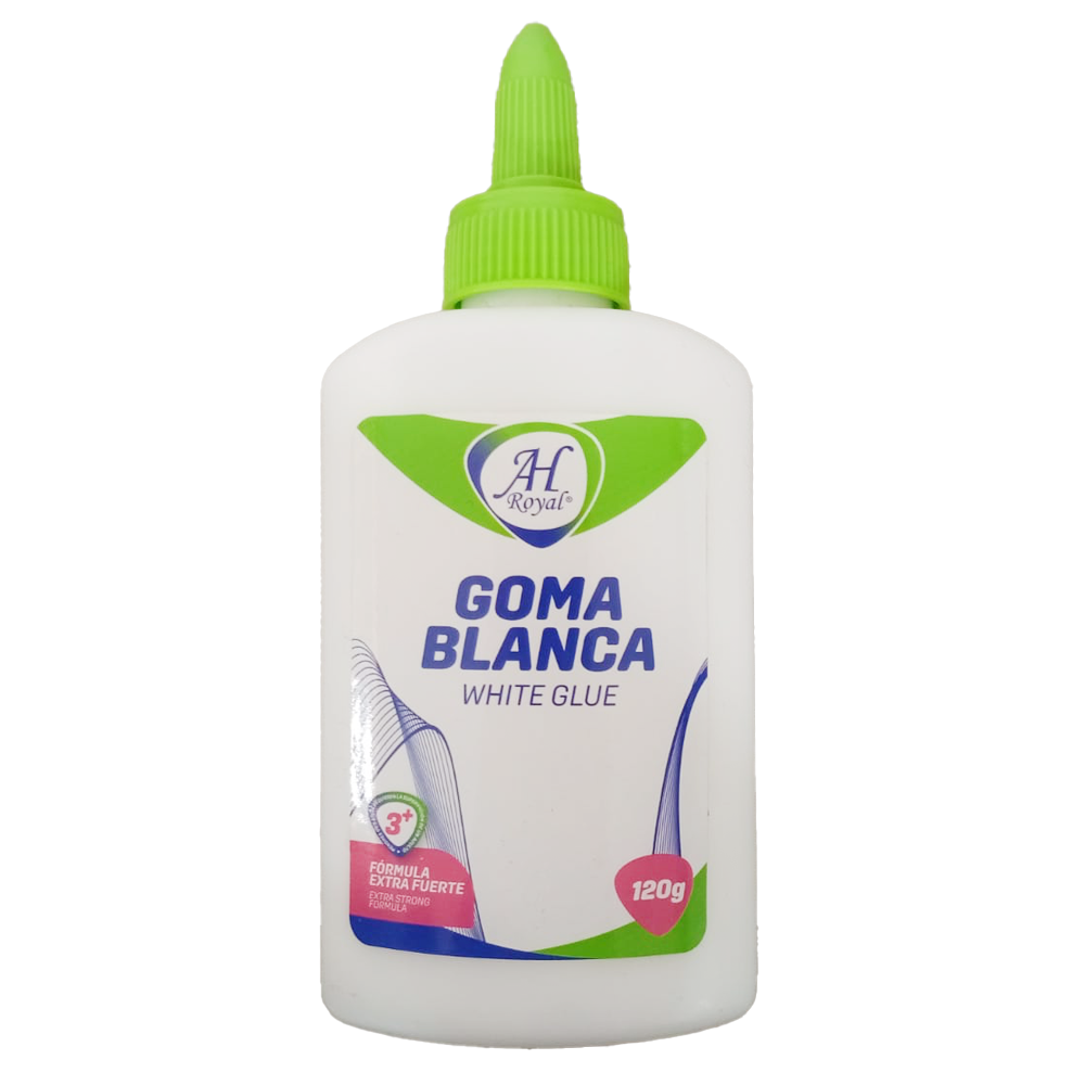 GOMA BLANCA AHROYAL DE 120 GRAMOS DISPLEY X 12 UND(EGA)