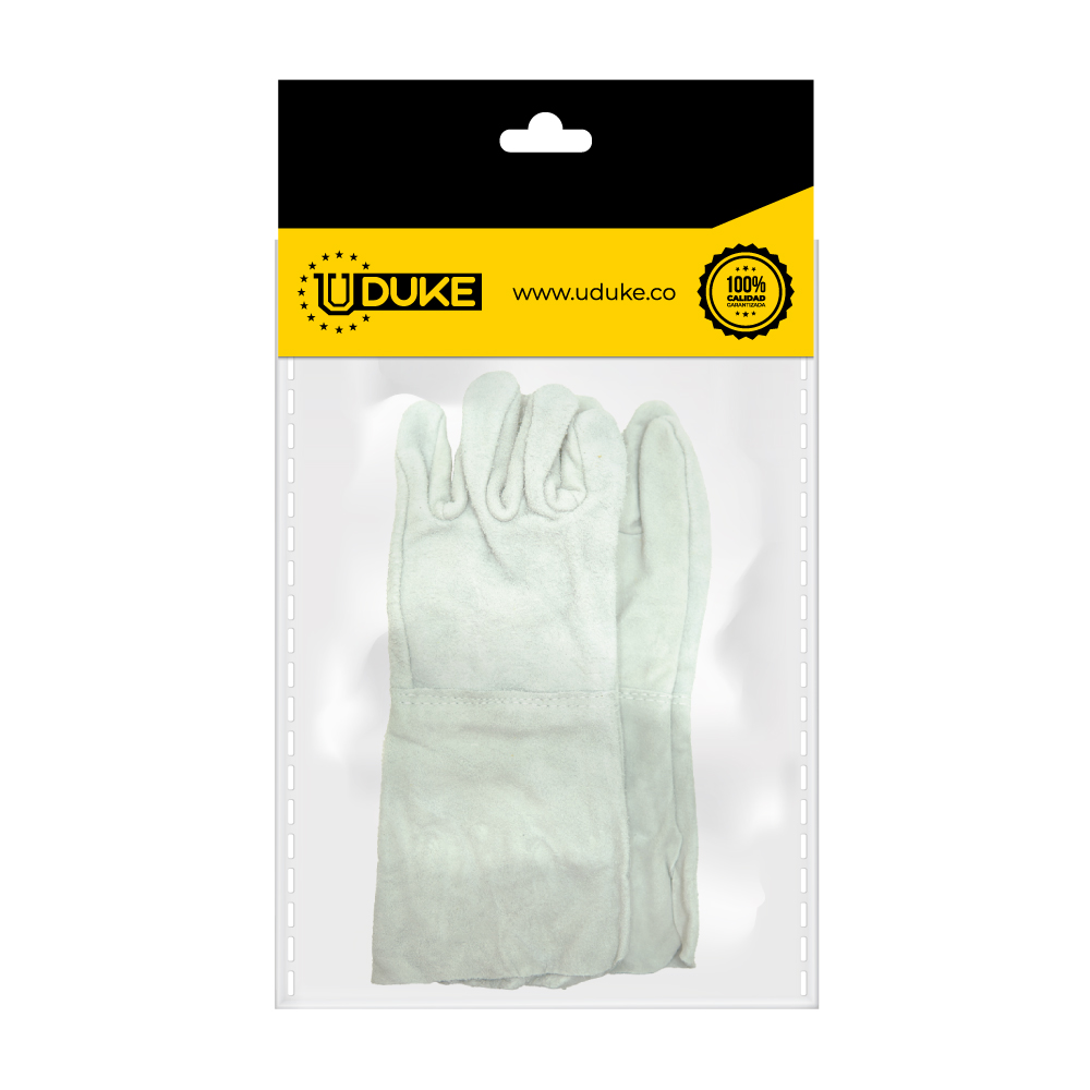 GUANTE CARNAZA LARGO FINO NACIONAL P/SOLDAR (15CM) UDUKE