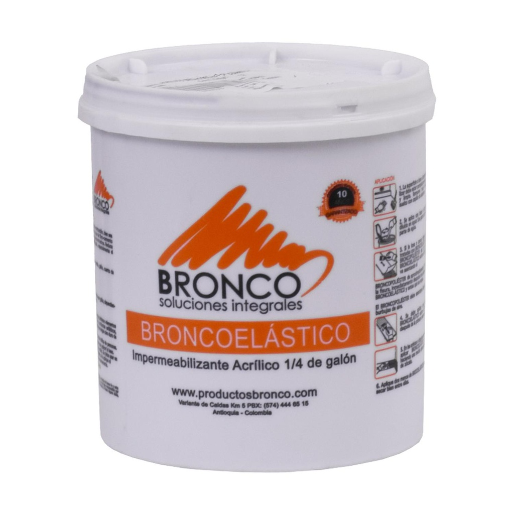 IMPERMEABILIZANTE ACRILICO 10 AÑOS BRONCOELASTICO CUARTO GRIS (4BE4300101)