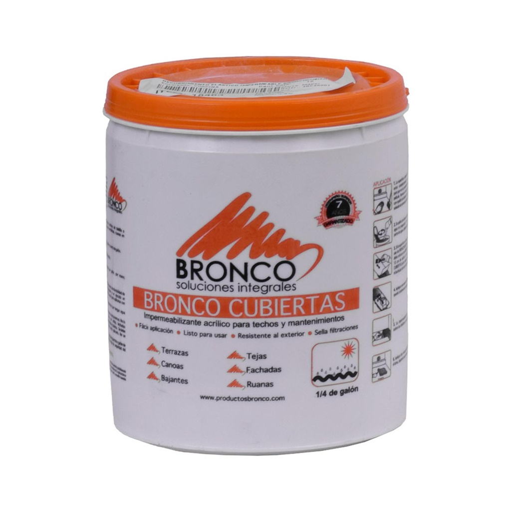 IMPERMEABILIZANTE ACRILICO 7 AÑOS BRONCOCUBIERTA CUARTO GRIS (4BC4300101)