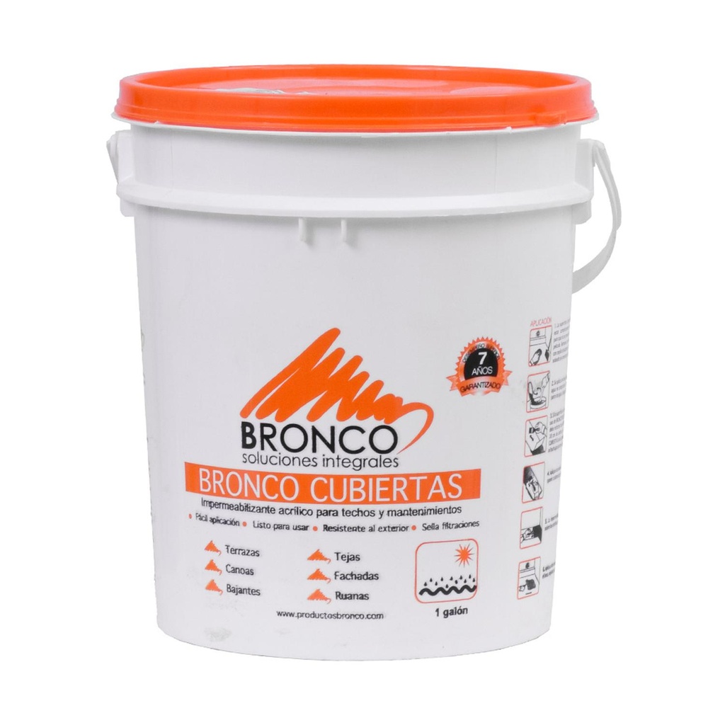 IMPERMEABILIZANTE ACRILICO 7 AÑOS BRONCOCUBIERTA GALON BLANCO (4BC4300004)