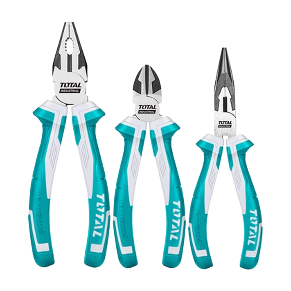 JUEGO DE ALICATES X 3 PZS INDUSTRIAL CROMO VANADIUM (PINZA 6 CORTAFRIO 6 ALICATE 8) TOTAL  (THT2K0301)