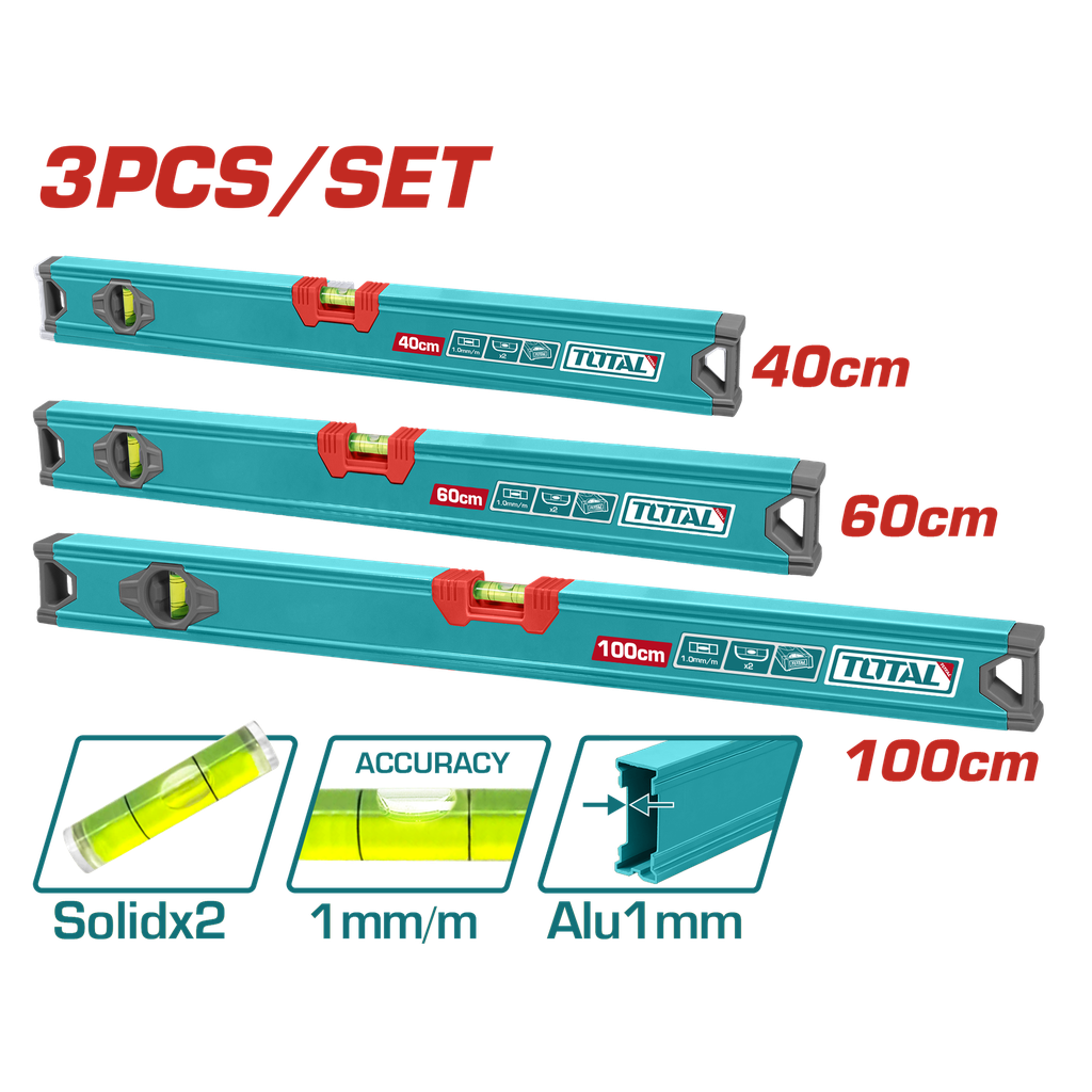 JUEGO DE NIVEL X 3 PCS 40,60,100CM SUPER TOTAL (THT10403)