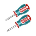 JUEGO DESTORNILLADORES X 2 PZS PUNTA IMANTADA (+)(-) 1/4 X 1 1/2" INDUSTRIAL SUPER TOTAL (TKSDS2226)