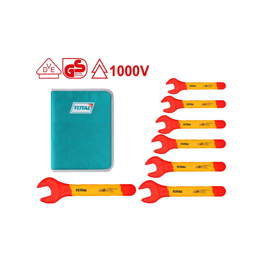 JUEGO LLAVE MIXTA AISLADO X 7PCS INDUSTRIAL TOTAL  (THKISPA0701)