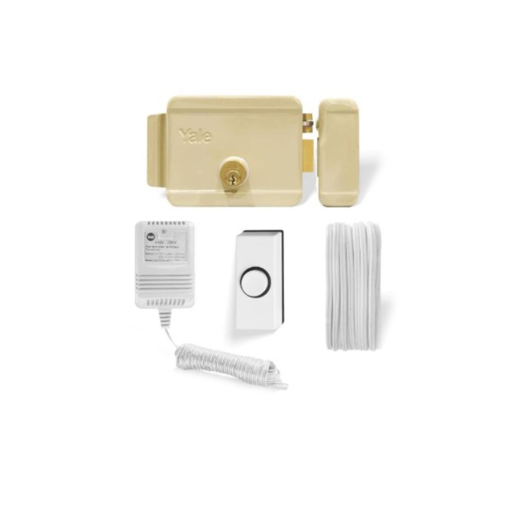 KIT CHAPA ELECTRICA DE S/P YALE 60 MM DERECHA + CABLE 10M + BOTON + TRANSFORMADOR (0010730)