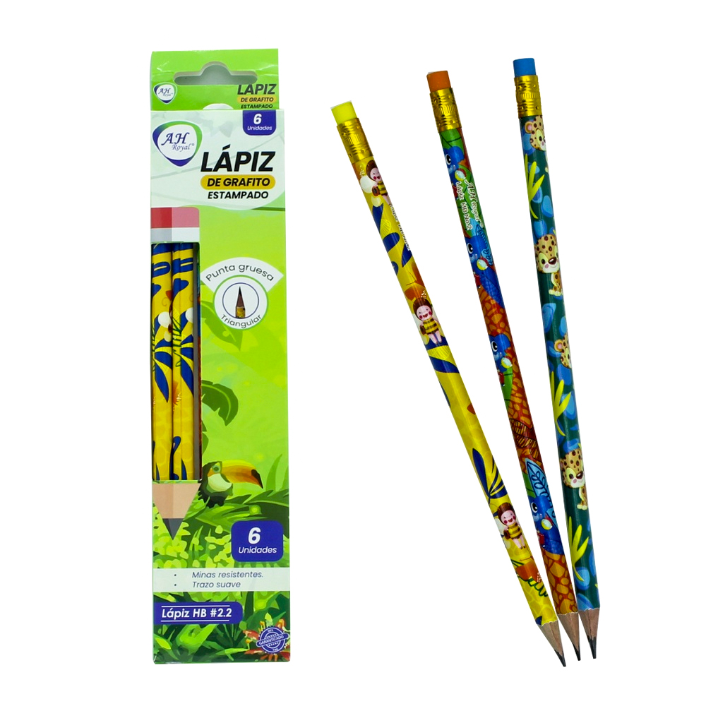 LAPIZ AHROYAL ESTAMPADO TRIANGULAR HB #2. DPLEY X 6UND[PAC3177]
