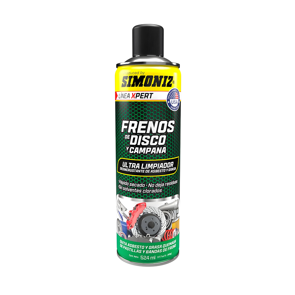 LIMPIADOR DE FRENOS DE DISCO Y CAMPANA XPERT 524ML SIMONIZ (208892)