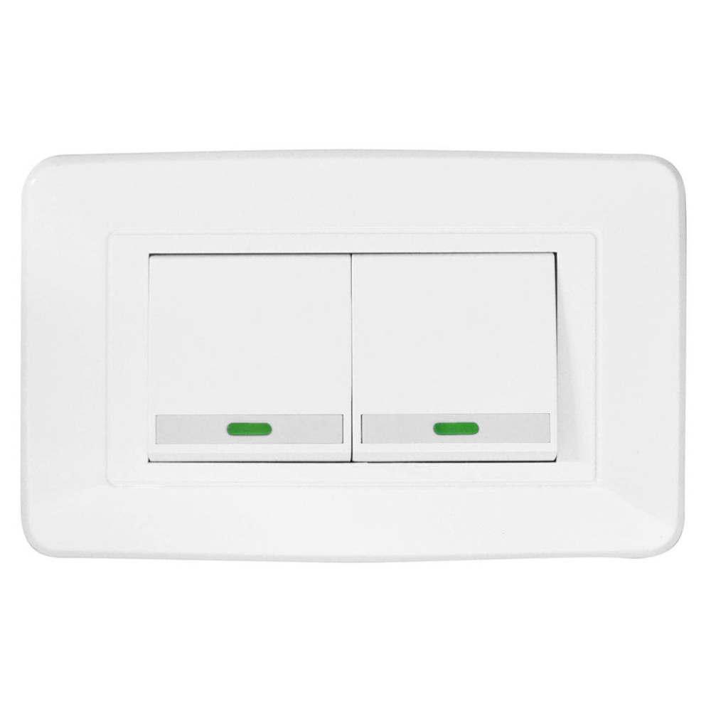 LINEA BK BLANCA INCRUSTAR SWICHE DOBLE CONMUTABLE VHARBOR 110-220V (118Z-02-3WAY) (RETIE-FL)(HT1517)(HT20334)