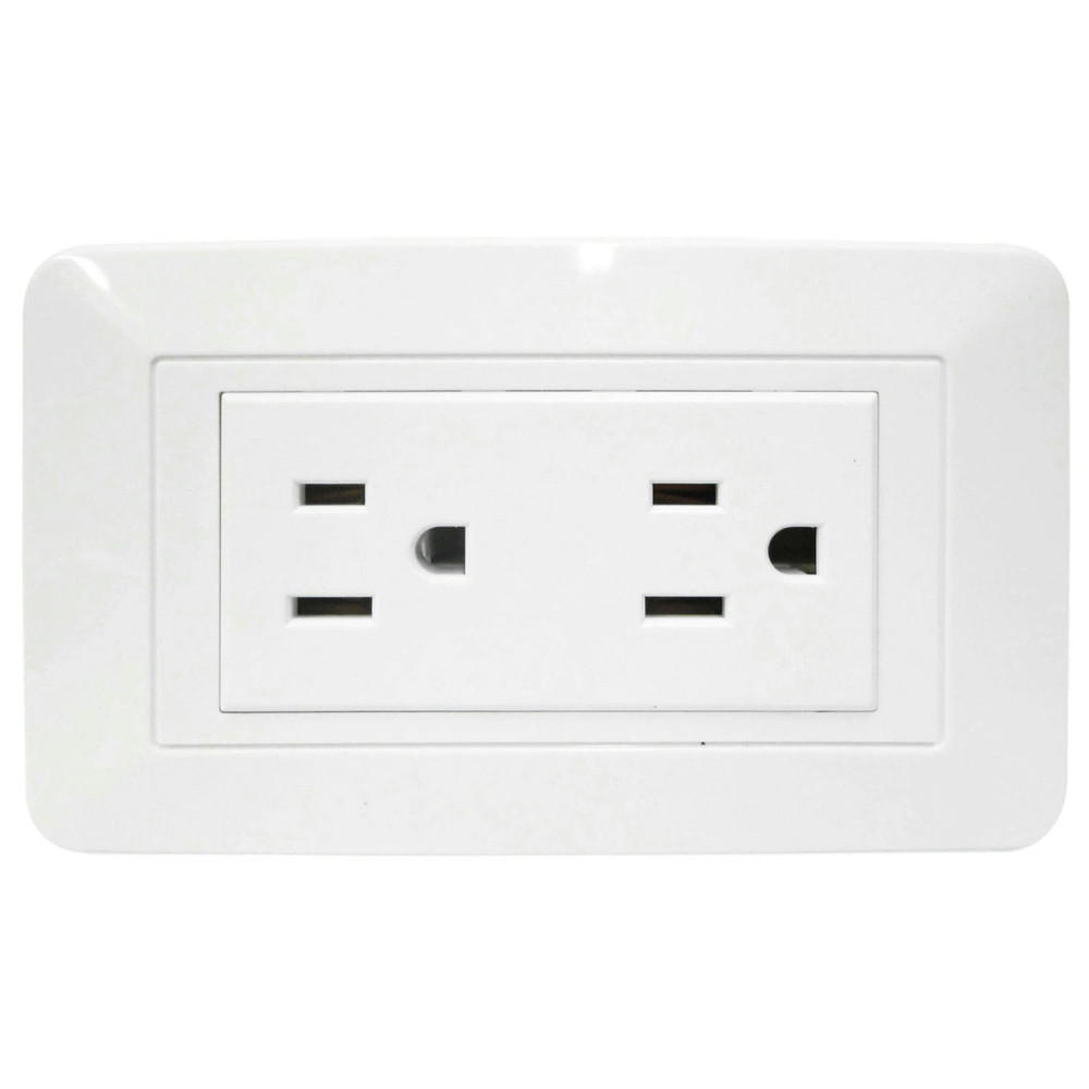 LINEA BK BLANCA INCRUSTAR TOMA DOBLE VHARBOR 110-220V (118Z-06)(HT1521)