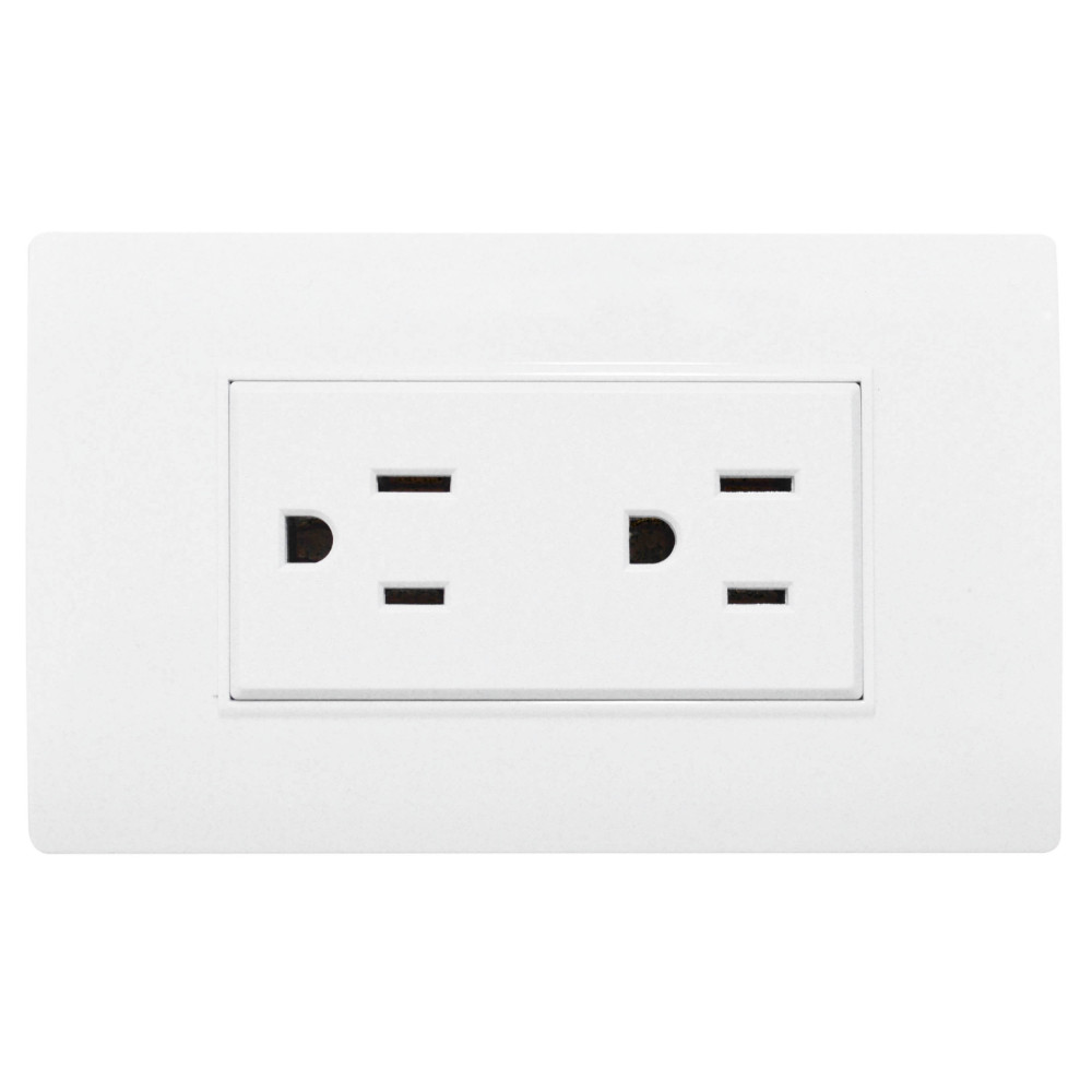 LINEA BK PLUS BLANCA INCRUSTAR TOMA DOBLE 110-220 (118K-06) (HT20680)