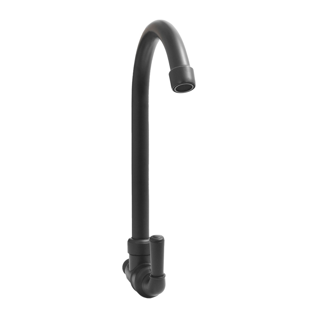 LLAVE CUELLO GANSO P/ALETA PARED  NEGRO MATE UDUKE (HT1561)