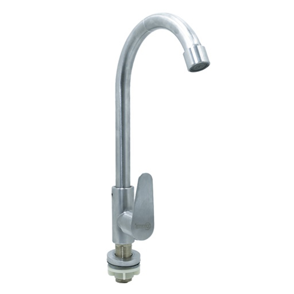 LLAVE LAVAMANOS ACERO INOXIDABLE REDONDA SATINADA UDUKE (HT2042)