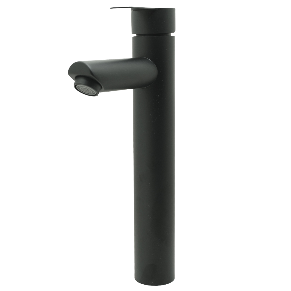 LLAVE LAVAMANOS MONOCONTROL ACERO INOXIDABLE REDONDA 
NEGRA ALTA 30CM
 UDUKE
(HT2035)
