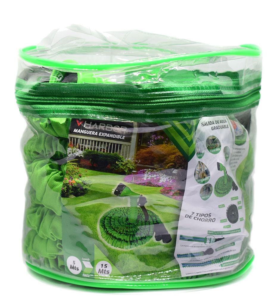 MANGUERA EXPANDIBLE CON PISTOLA 15 MTS VHARBOR (HT1282)