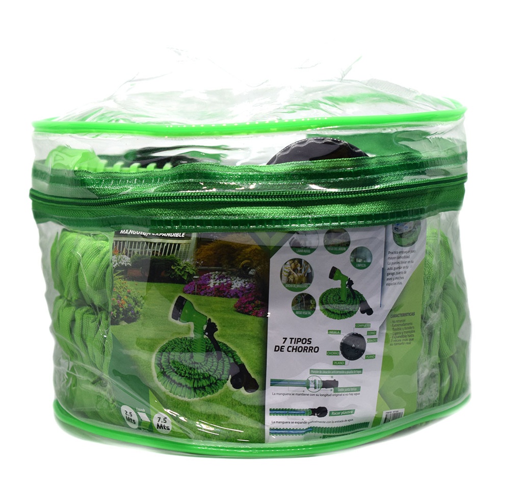 MANGUERA EXPANDIBLE CON PISTOLA 7.5 MTS VHARBOR(HT1281)