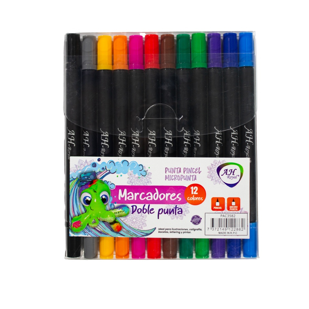 MARCADOR AH ROYAL MULTITRAZO SET X 12 UNDS (PAC3582)