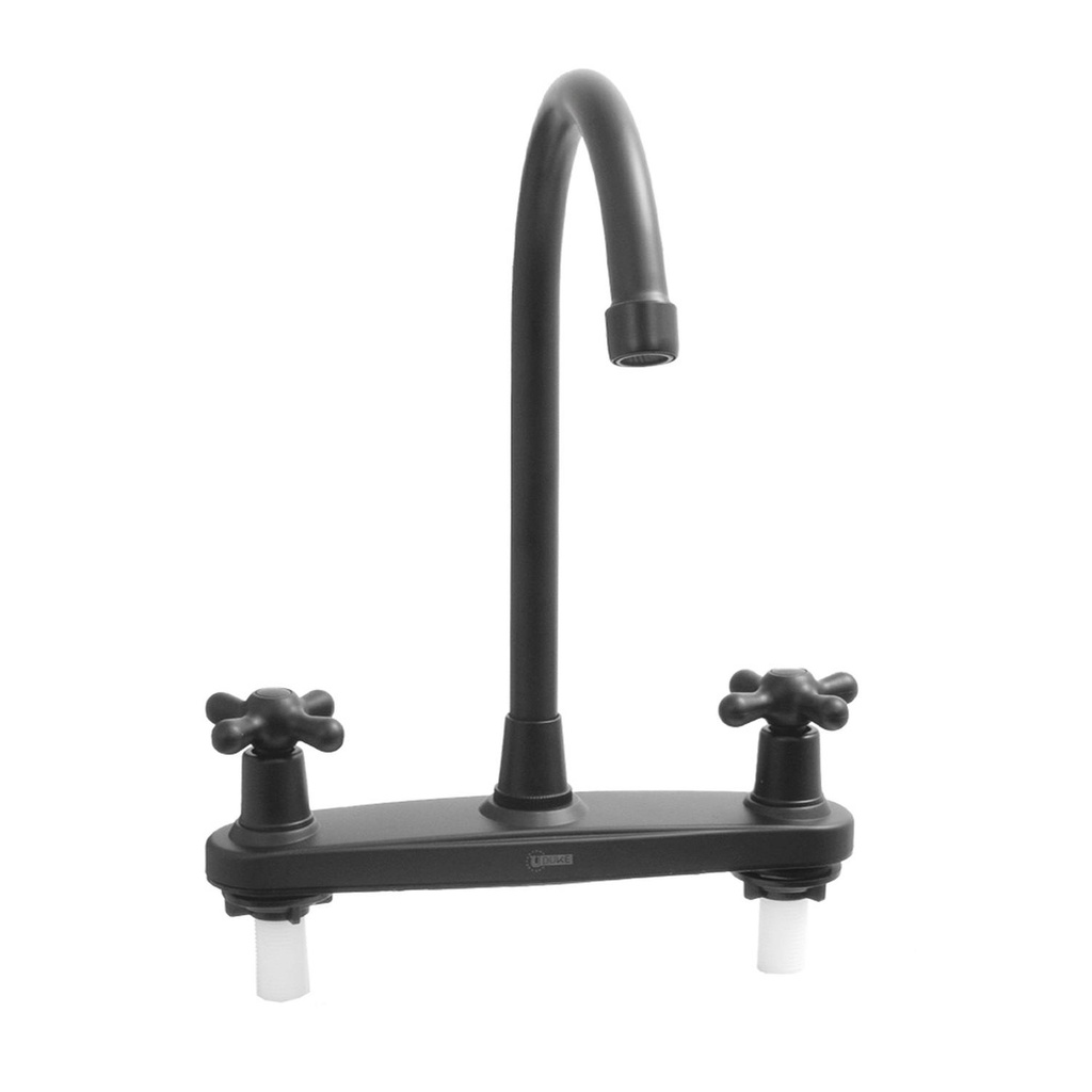 MEZCLADOR LAVAPLATOS CUELLO ANCHO CRUCETA NEGRO MATE UDUKE (HT1555)