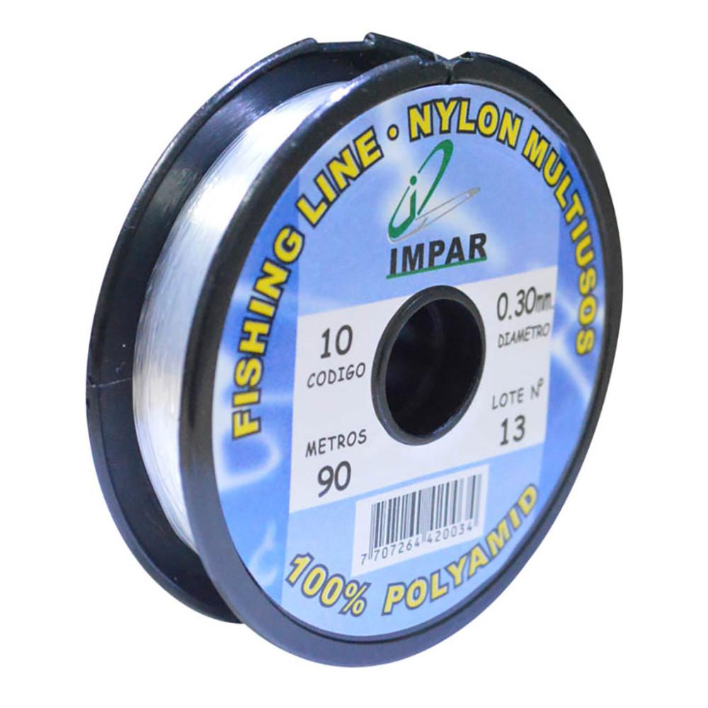 NYLON IMPAR 10 LBS 0.30MM (PAQ X 12) (CARRETO X 100MTRS) (PRECIO X UND)
