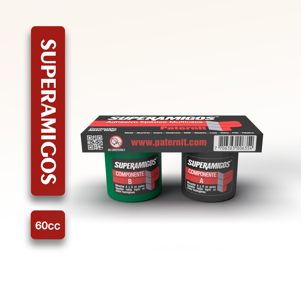 PEGATANQUE SUPERAMIGOS EPOXI NEGRO 60 CC (SANE57) (PATERNIT)