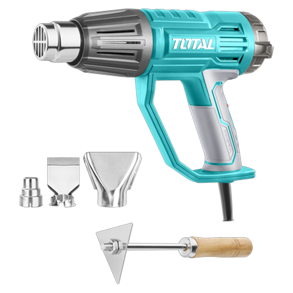 PISTOLA CALOR CON TEMPERATURA AJUSTABLE PANTALLA LCD 1600W  INCLUYE 3 BOQUILLAS Y 1 RASCADOR  INDUSTRIAL TOTAL (UTB16056)