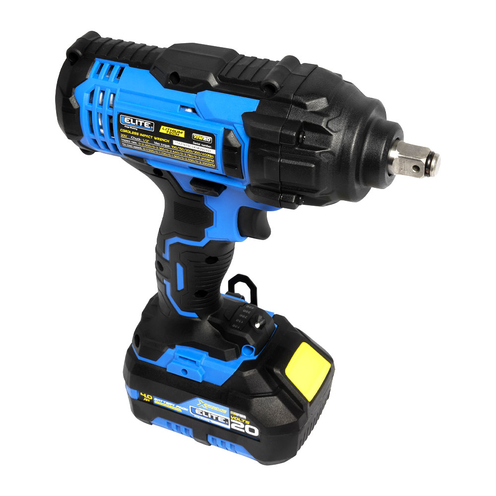 PISTOLA IMPACTO INALAMBRICA ELITE 1/2 20V 5 NIVELES DE VELOCIDAD 1 BATERIA 4AH + CARGADOR (XIW20)