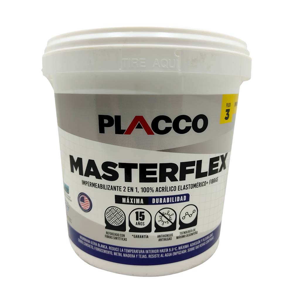 PLACCO MASTERFLEX BLANCO GALON (IMPERMEABILIZANTE ELASTOMERICO (96200101 (ALGRECO)