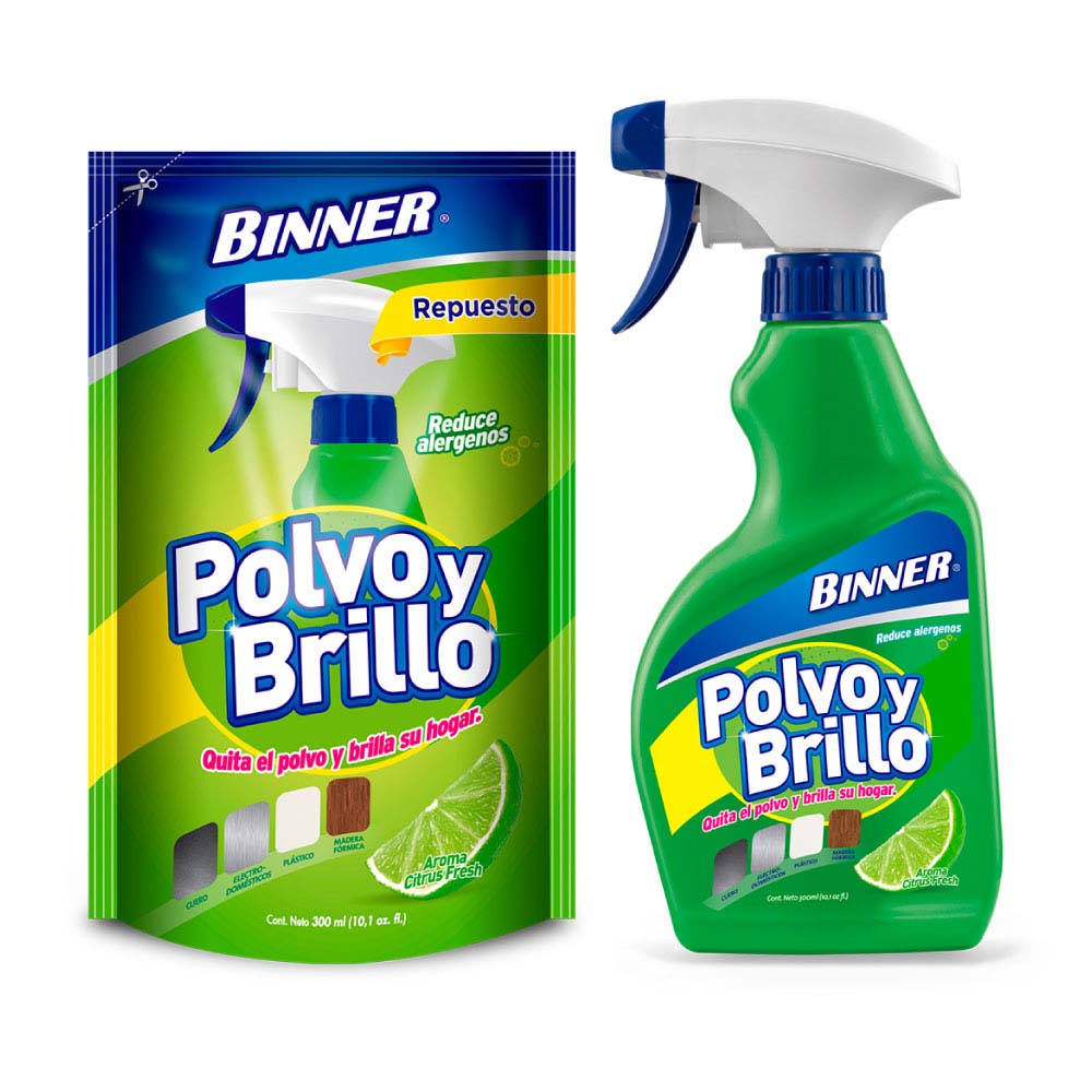 POLVO-BRILLO 300ML CITRUS PISTOLA+DOY PACK 300ML CITRUS (201848)
