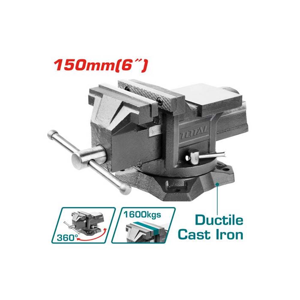 PRENSA DE BANCO 6" CON BASE GIRATORIA CAPACIDAD DE SUJECION 1600 KGS TOTAL (THT6166)
